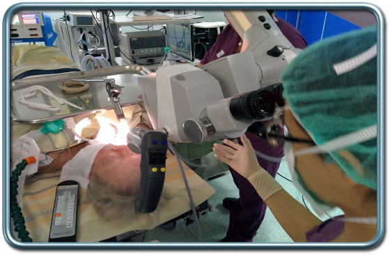 שימוש במיקרוסקופ במהלך לרינגוסקופיה ישירה לזיהוי הרקמות הפגועות